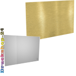 Aluminiumverbundplatte gold gebürstet In Frei-Form (eine Konturfräsung möglich), einseitig 4/0-farbig bedruckt