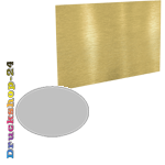 Aluminiumverbundplatte gold gebürstet oval (oval konturgefräst), einseitig 4/0-farbig bedruckt