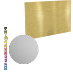 Aluminiumverbundplatte gold gebürstet rund (kreisrund konturgefräst), einseitig 4/0-farbig bedruckt
