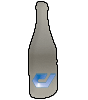 Aluminiumverbundplatte in Flasche-Form konturgefräst <br>einseitig 4/0-farbig bedruckt