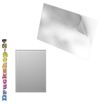 Aufkleber auf Silberfolie 4/0 farbig bedruckt mit freier Größe (rechteckig)