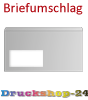 Briefumschlag DIN lang quer, haftklebend mit Fenster, einseitig 1/0 schwarz-/weiß bedruckt