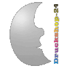 Displaykarton in Mond-Form konturgefräst <br>beidseitig 4/4-farbig bedruckt