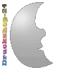 Displaykarton in Mond-Form konturgefräst <br>einseitig 4/0-farbig bedruckt