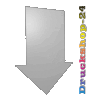 Displaykarton in Pfeil-Form konturgefräst <br>beidseitig 4/4-farbig bedruckt
