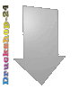 Displaykarton in Pfeil-Form konturgefräst <br>einseitig 4/0-farbig bedruckt