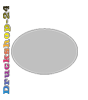 Displaykarton oval (oval konturgefräst) <br>beidseitig 4/4-farbig bedruckt