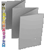 Faltblatt, gefalzt auf DIN A5, 10-seiter (Zickzackfalz)<br>beidseitig bedruckt (4/4 farbig + 2 Sonderfarben HKS)