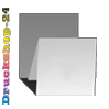 Faltblatt, gefalzt auf Quadrat 10,0 cm x 10,0 cm, horizontaler Wickelfalz, 8-seitig