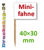 Hochwertige Minifahne mit Holzpicker, 40 x 30 mm, beidseitig bedruckt