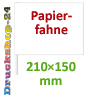 Hochwertige Papierfahne mit Kunststoffstab, 210 x 150 mm, beidseitig bedruckt