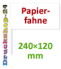 Hochwertige Papierfahne mit Kunststoffstab, 240 x 120 mm, beidseitig bedruckt