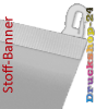 Hochwertiger Stoff-Banner, 4/0-farbig bedruckt, inkl. Karabiner