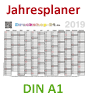 Jahresplaner DIN A1 quer (841 x 594 mm), 4/0 einseitig farbig