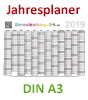 Jahresplaner DIN A3 quer (420 x 297 mm), 4/0 einseitig farbig