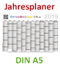 Jahresplaner DIN A5 quer (210 x 148 mm), 4/4 beidseitig farbig