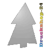 KAPA® plast Weichschaumplatte in Tannenbaum-Form konturgefräst <br>einseitig 4/0-farbig bedruckt