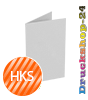 Klapp-Visitenkarten hoch 5/5 farbig mit einseitigem partiellem UV-Lack <br>beidseitig bedruckt (CMYK 4-farbig + 1 HKS-Sonderfarbe)