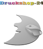Mousepad hochwertig bedruckt aus Kunststoff mit Kautschuk-Rücken in Mond-Form konturgestanzt