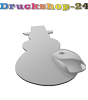 Mousepad hochwertig bedruckt aus Kunststoff mit Kautschuk-Rücken in Schneemann-Form konturgestanzt