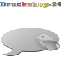Mousepad hochwertig bedruckt aus Kunststoff mit Kautschuk-Rücken in Sprechblase-Form konturgestanzt