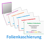 Multiloft-Visitenkarten Quadrat 55 x 55 mm beidseitig folienkaschiert matt, 4/4 farbig (beidseitiger Druck)