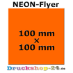 Neonflyer Orange Quadrat 10,0 cm x 10,0 cm