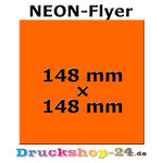 Neonflyer Orange Quadrat 14,8 cm x 14,8 cm
