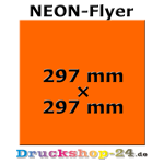 Neonflyer Orange Quadrat 29,7 cm x 29,7 cm