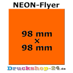 Neonflyer Orange Quadrat 9,8 cm x 9,8 cm