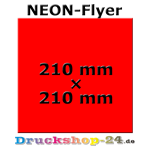 Neonflyer Rot Quadrat 21,0 cm x 21,0 cm