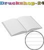 Notizbuch DIN A4 hoch, Umschlag: Hardcover 4/0-farbig, Inhalt: 64 linierte Inhaltsseiten