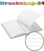 Notizbuch DIN A5 hoch, Umschlag: Hardcover 4/0-farbig, Inhalt: 256 linierte Inhaltsseiten inkl. Abrissperforation (1 cm vom Bund)