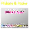 Plakat DIN A1 quer (841 x 594 mm) einseitig 5/0-farbig bedruckt (CMYK 4-farbig + 1 Sonderfarbe HKS oder Pantone)