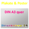 Plakat DIN A3 quer (420 x 297 mm) einseitig 5/0-farbig bedruckt (CMYK 4-farbig + 1 Sonderfarbe HKS oder Pantone)