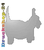 Polystyrolplatte in Hund-Form konturgefräst <br>einseitig 4/0-farbig bedruckt