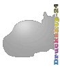 Polystyrolplatte in Katze-Form konturgefräst <br>beidseitig 4/4-farbig bedruckt