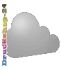 Polystyrolplatte in Wolke-Form konturgefräst <br>einseitig 4/0-farbig bedruckt