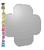 Saugnapfschild in Pflaster-Form konturgefräst <br>einseitig 4/0-farbig bedruckt