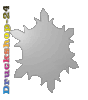 Saugnapfschild in Schneeflocke-Form konturgefräst <br>einseitig 4/0-farbig bedruckt