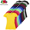 T-Shirt Damen farbig, Budget - FRUIT OF THE LOOM, mit ZWEI Druckpositionen (Vorne & Hinten)