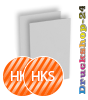 Visitenkarten hoch 5/5 farbig 50 x 90 mm mit beidseitig partieller UV-Lackierung <br>beidseitig bedruckt (CMYK 4-farbig + 1 HKS-Sonderfarbe)