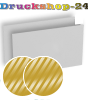 Visitenkarten quer 5/5 farbig 85 x 55 mm mit beidseitig partieller UV-Lackierung <br>beidseitig bedruckt (CMYK 4-farbig + 1 Gold-Sonderfarbe)