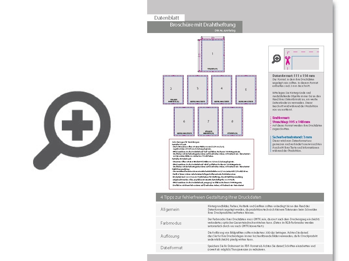 Product Bild brosch__re_mit_drahtheftung__endformat_din_a6__100-seitig