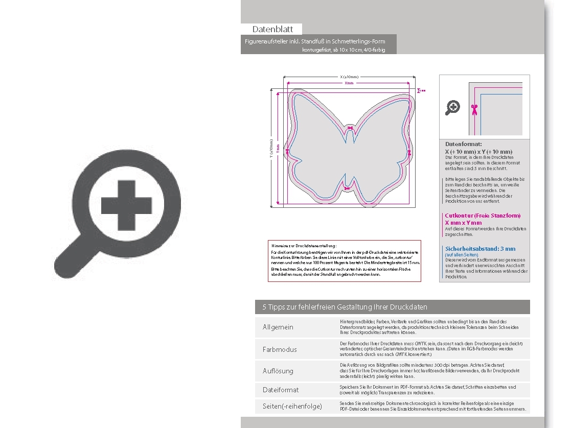 Product Bild figurenaufsteller_inkl__standfu___in_schmetterling-form_konturgefr__st__ab_10_x_10_cm__einseitig_4_0-farbig_bedruckt