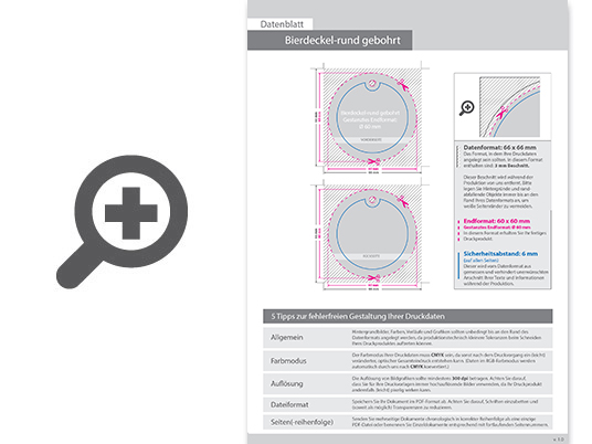 Product Bild bierdeckel_kreis_d_=_60_mm_gebohrt