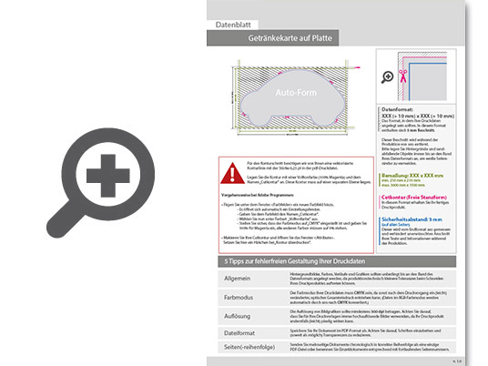 Product Bild getr__nkekarte_auf_platte_in_auto-form_konturgefr__st___einseitig_4_0-farbig_bedruckt