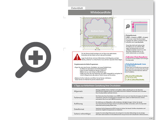 Product Bild hochwertige_whiteboard-folie_inkl__laminat_in_button-form_konturgeschnitten_unbedruckt