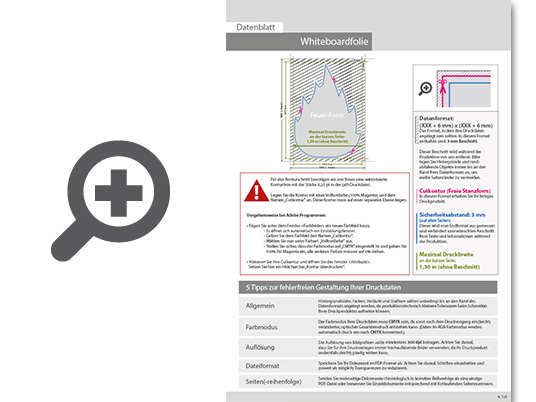 Product Bild hochwertige_whiteboard-folie_inkl__laminat_in_feuer-form_konturgeschnitten_unbedruckt