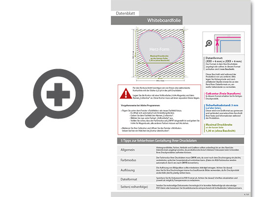 Product Bild hochwertige_whiteboard-folie_inkl__laminat_in_herz-form_konturgeschnitten_unbedruckt